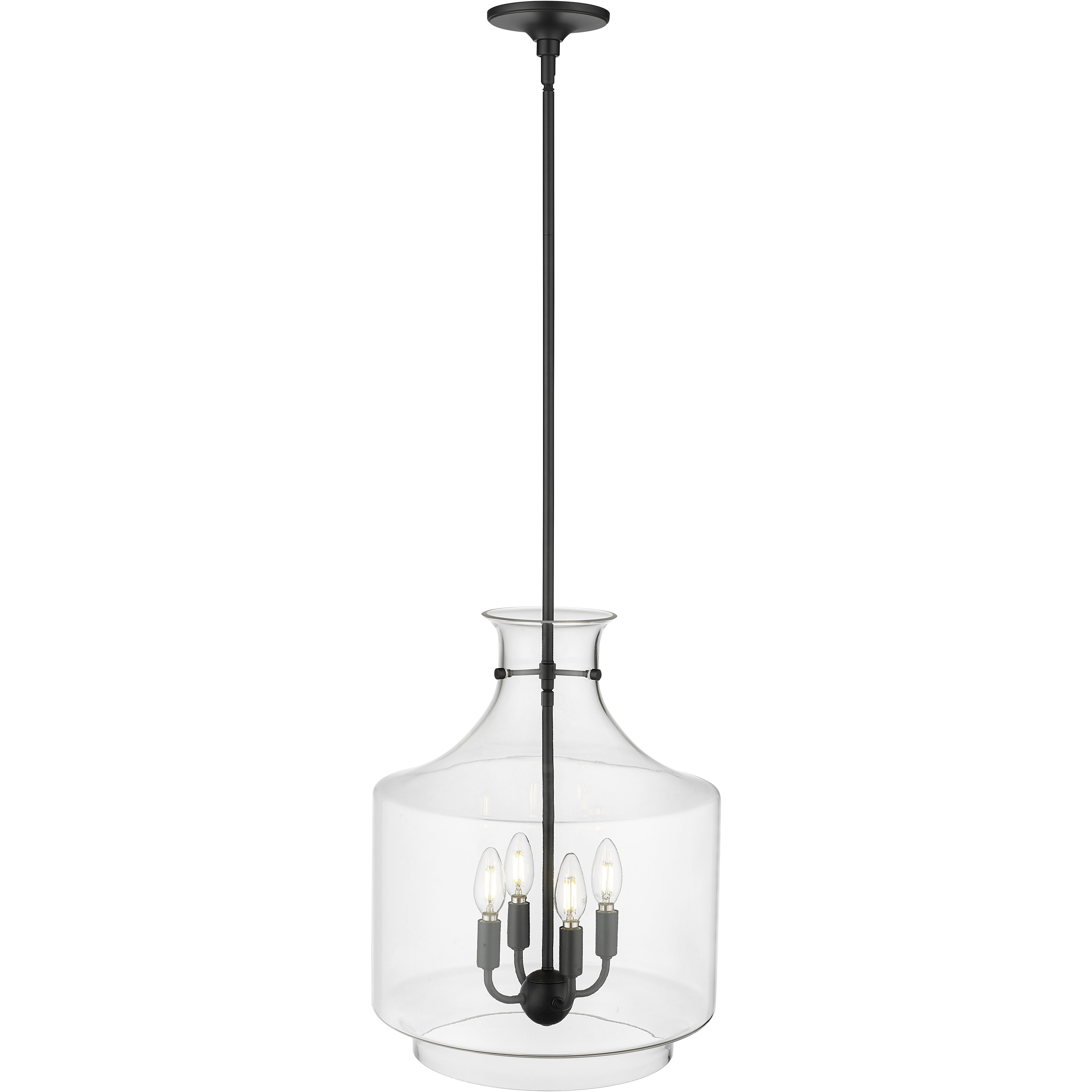 Mahannah 4 Light 15 inch Matte Black Pendant Ceiling Light